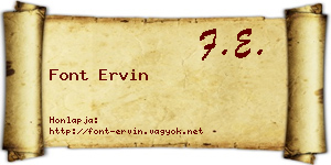 Font Ervin névjegykártya